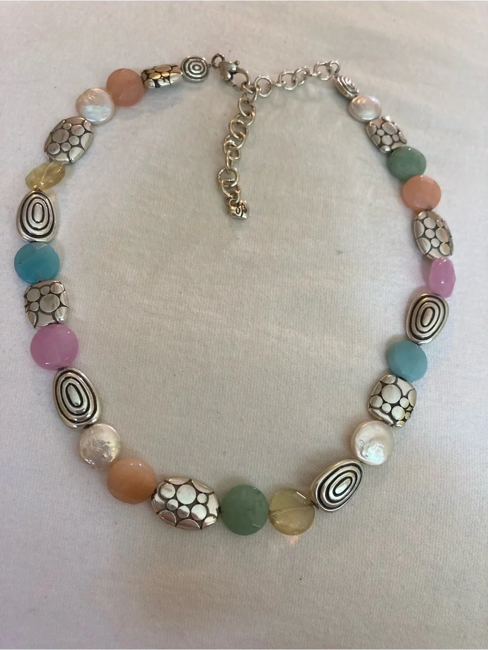 Brighton Pastel Metal Beads and Faux Pearls Necklace